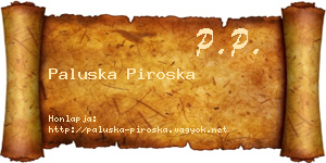 Paluska Piroska névjegykártya